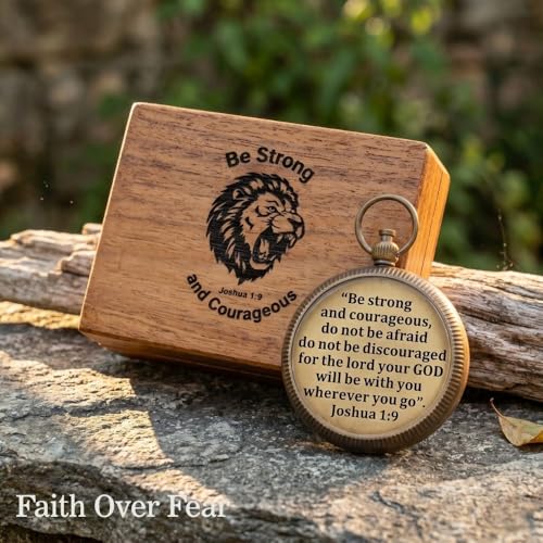 Joshua 1:9 Compass, Wooden Box view 4