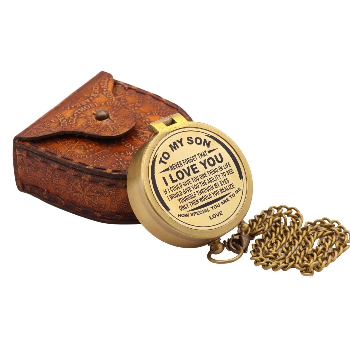 To My Son Compass, Leather Case view 4