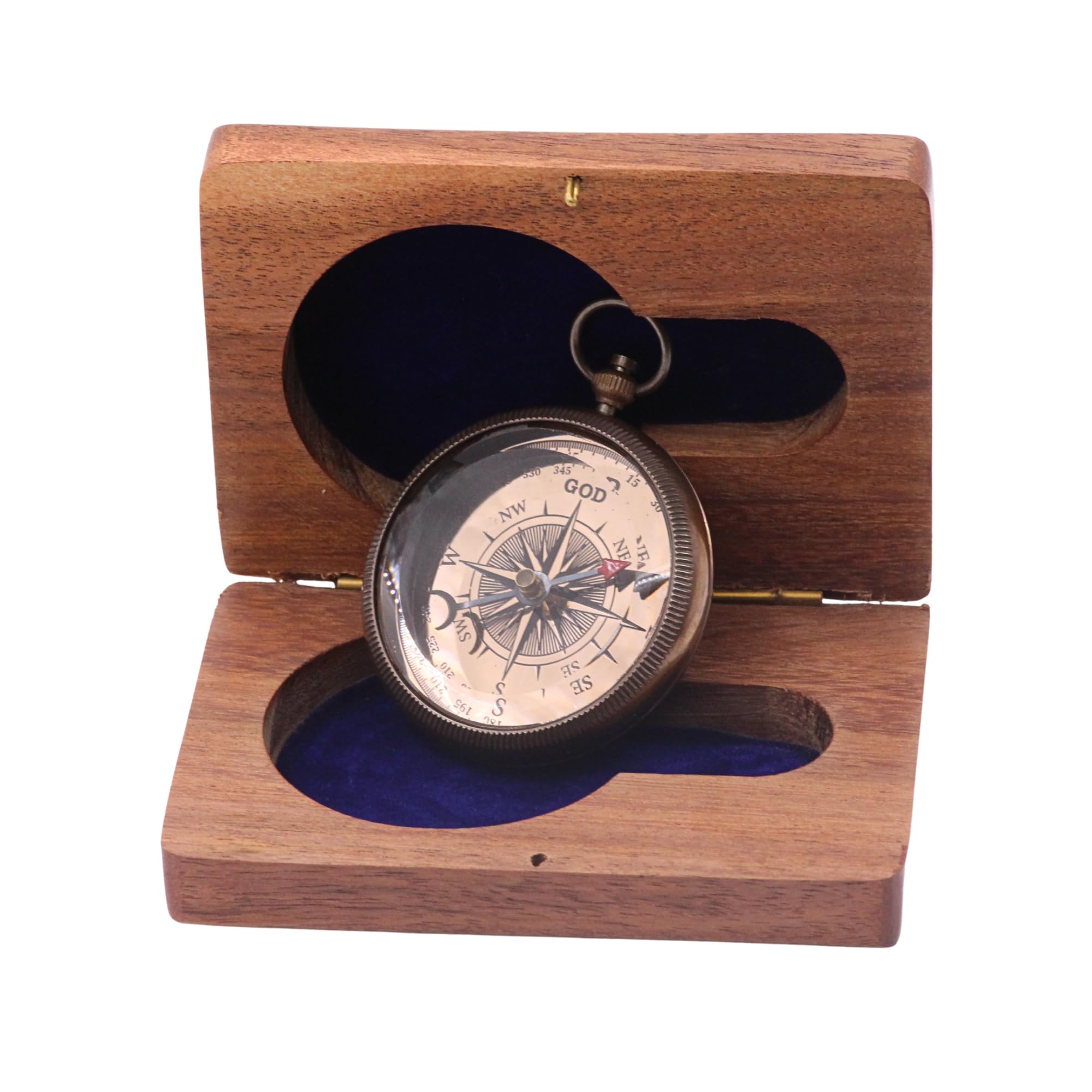 Proverbs 3:5-6 Compass, Wooden Box view 4