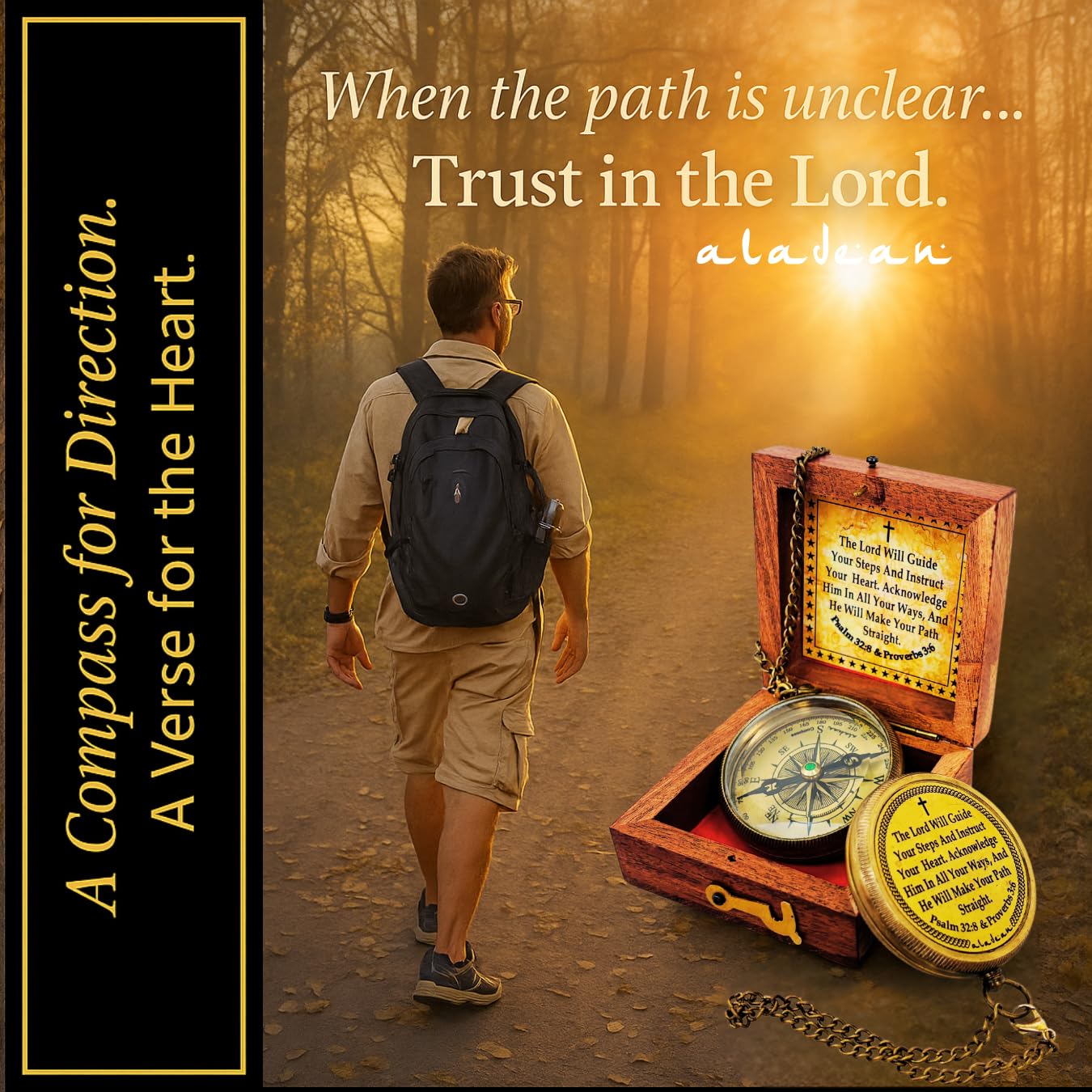 Religious Compass, Wooden Box view 5