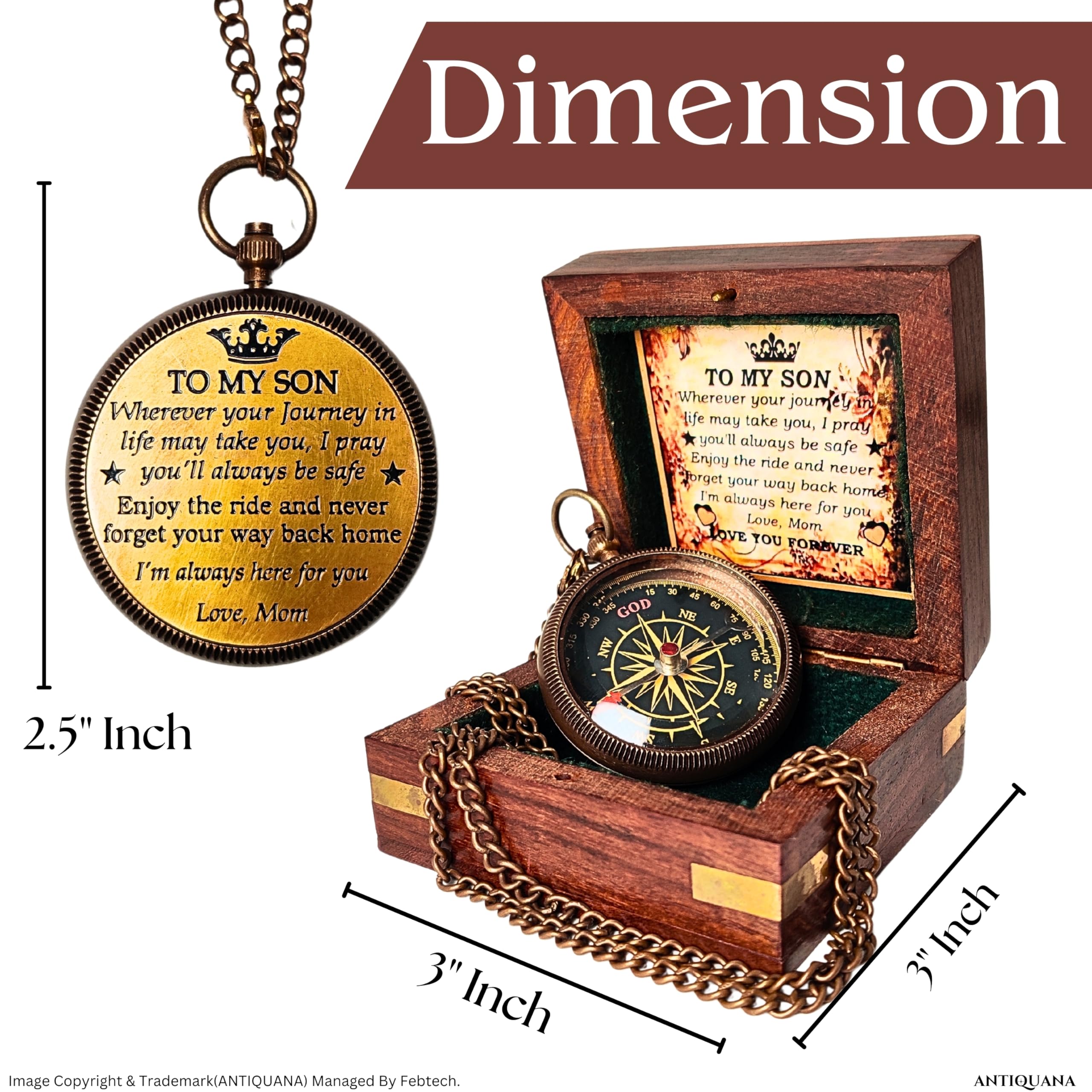 To My Son Compass, Wooden Box view 3
