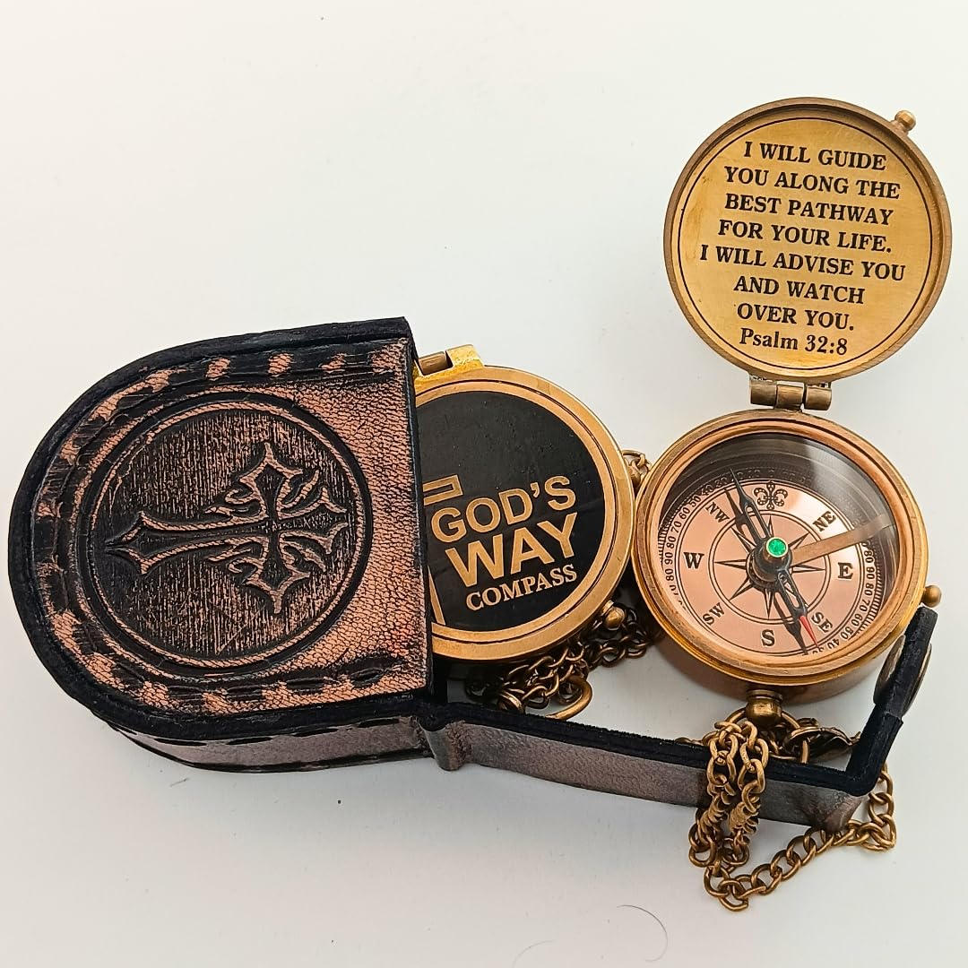 God's Way Compass, Leather Case view 3