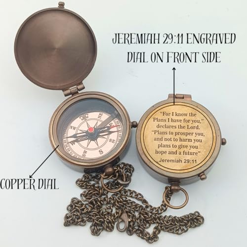Jeremiah 29:11 Compass, Leather Case view 4