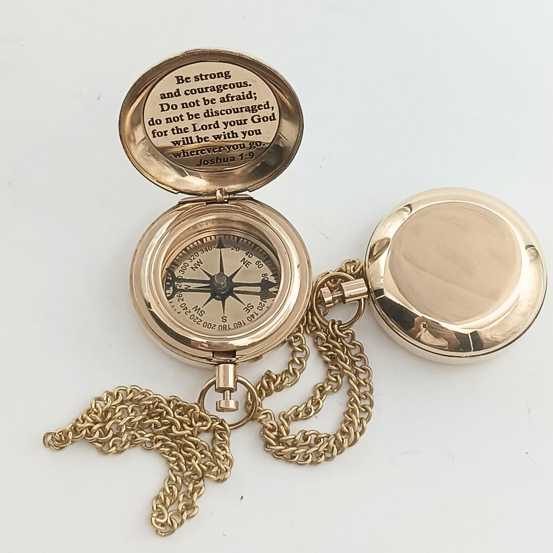 Push Button Compass, Leather Case view 5