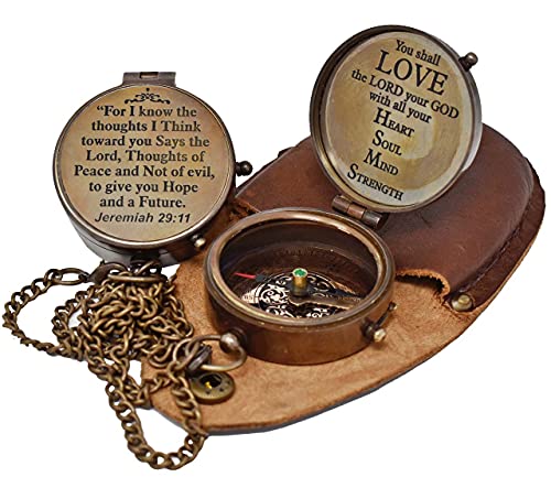 Jeremiah 29:11 Compass, Leather Case view 2