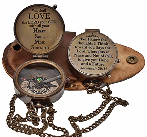 Jeremiah 29:11 Compass, Leather Case view 4