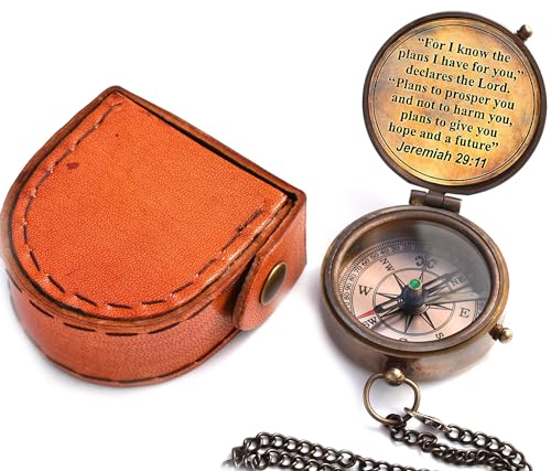 Jeremiah 29:11 Compass, Leather Case view 2