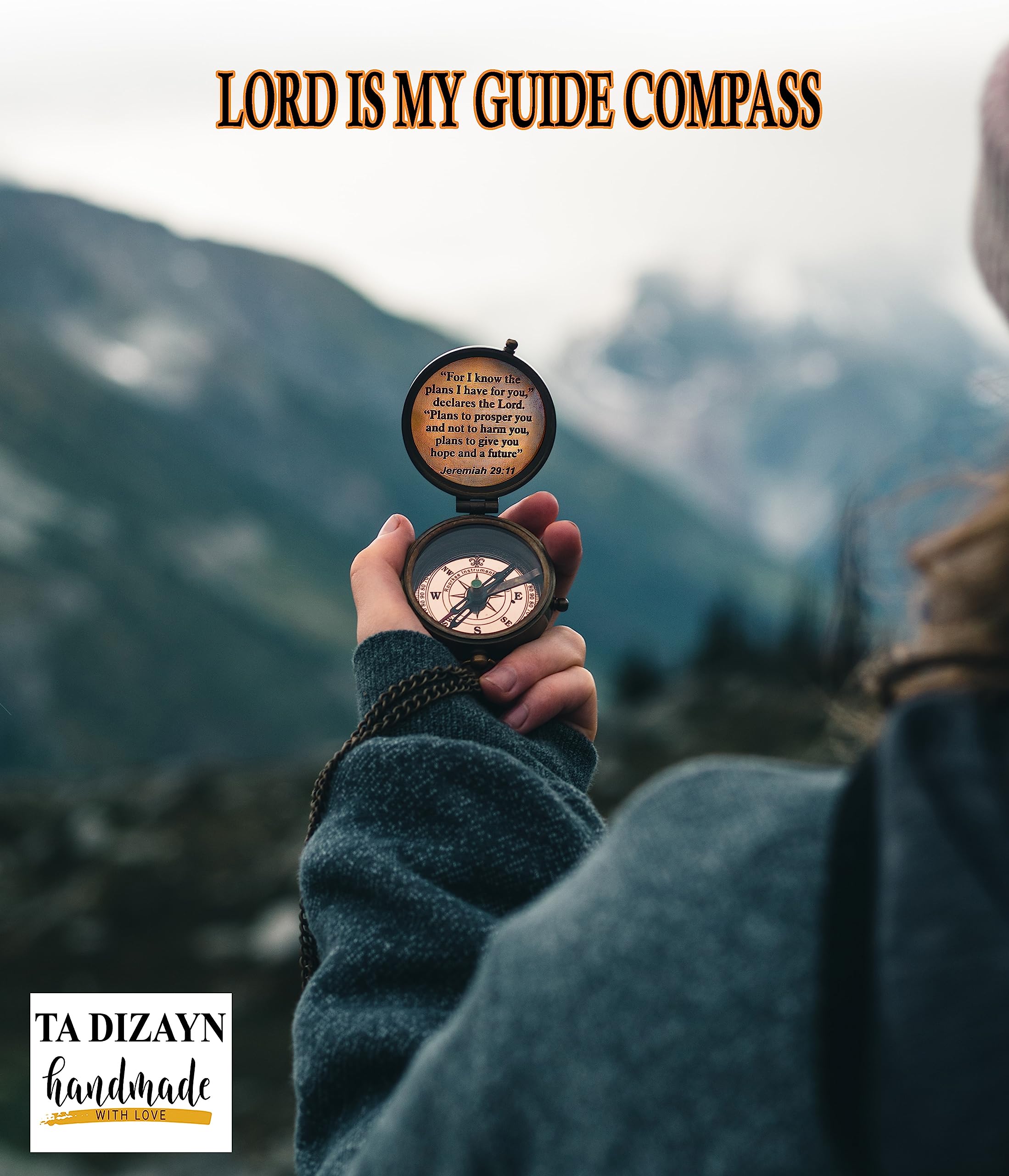 Jeremiah 29:11 Compass, Wooden Box view 3