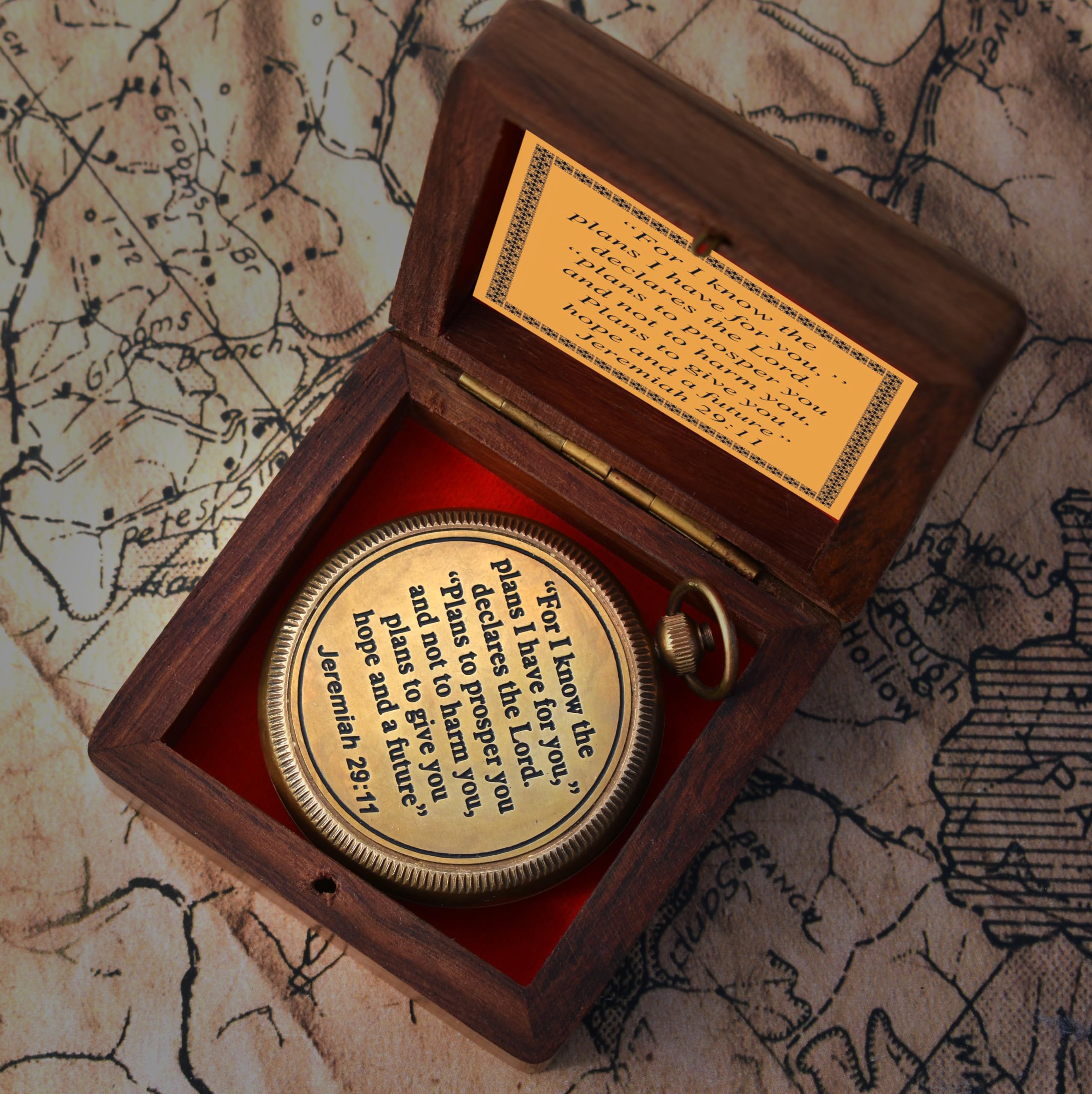 Jeremiah 29:11 Compass, Wooden Box view 5