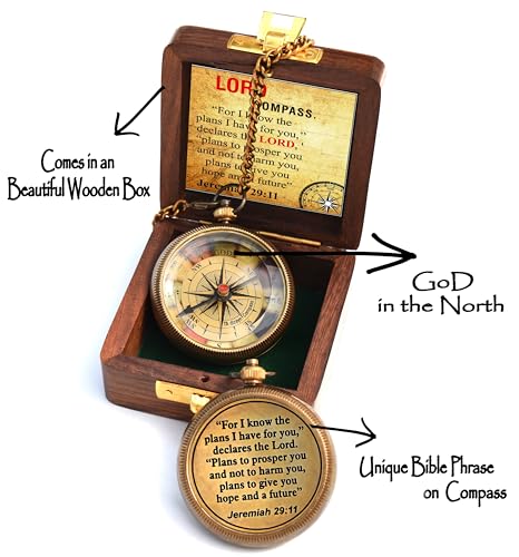 Jeremiah 29:11 Compass, Wooden Box view 4