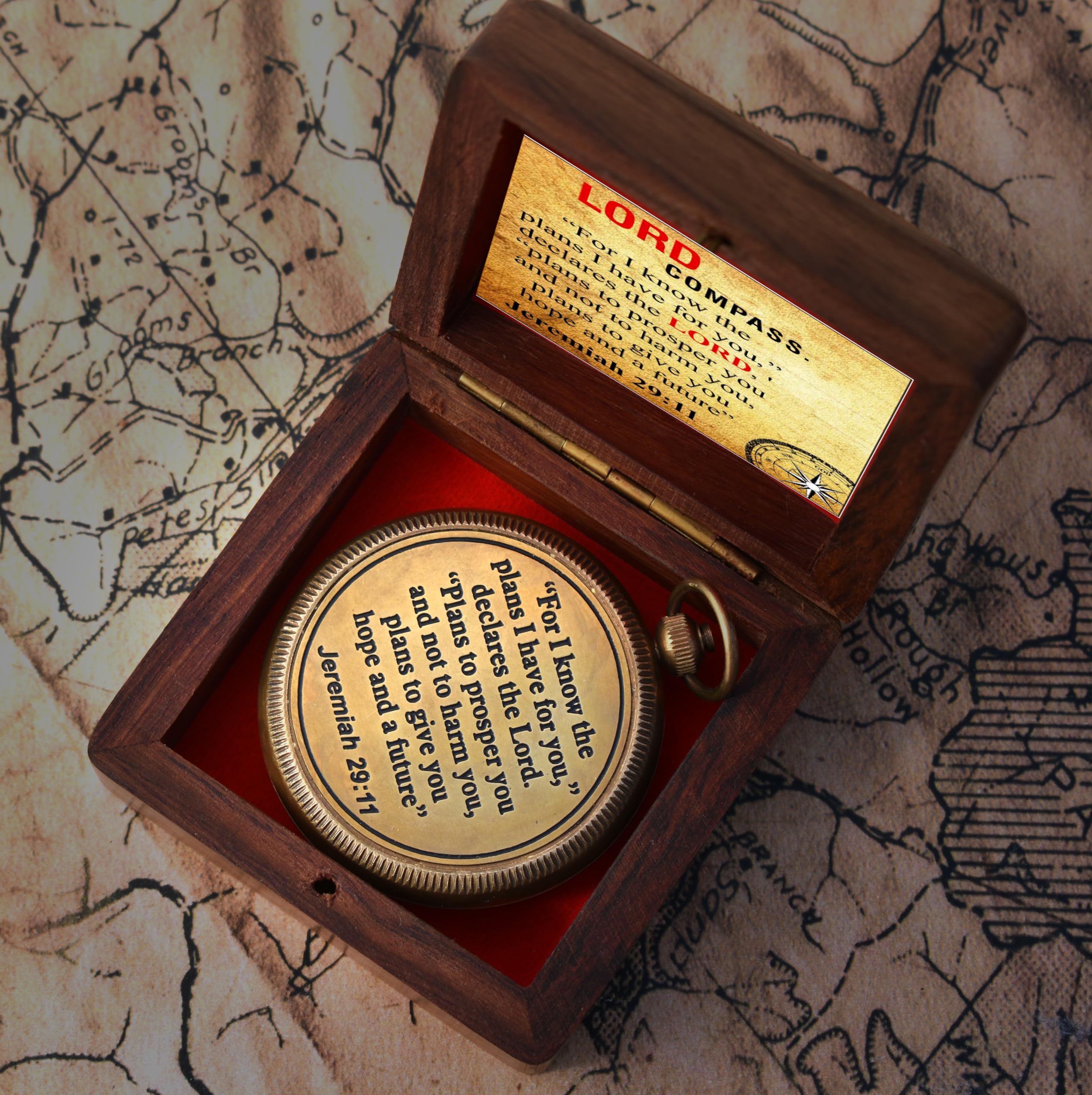 Jeremiah 29:11 Compass, Wooden Box view 6