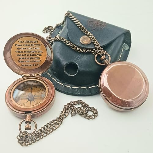 Jeremiah 29:11 Compass, Leather Case view 2