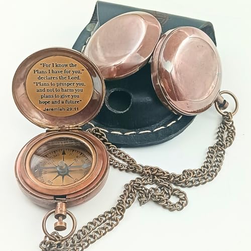 Jeremiah 29:11 Compass, Leather Case view 4