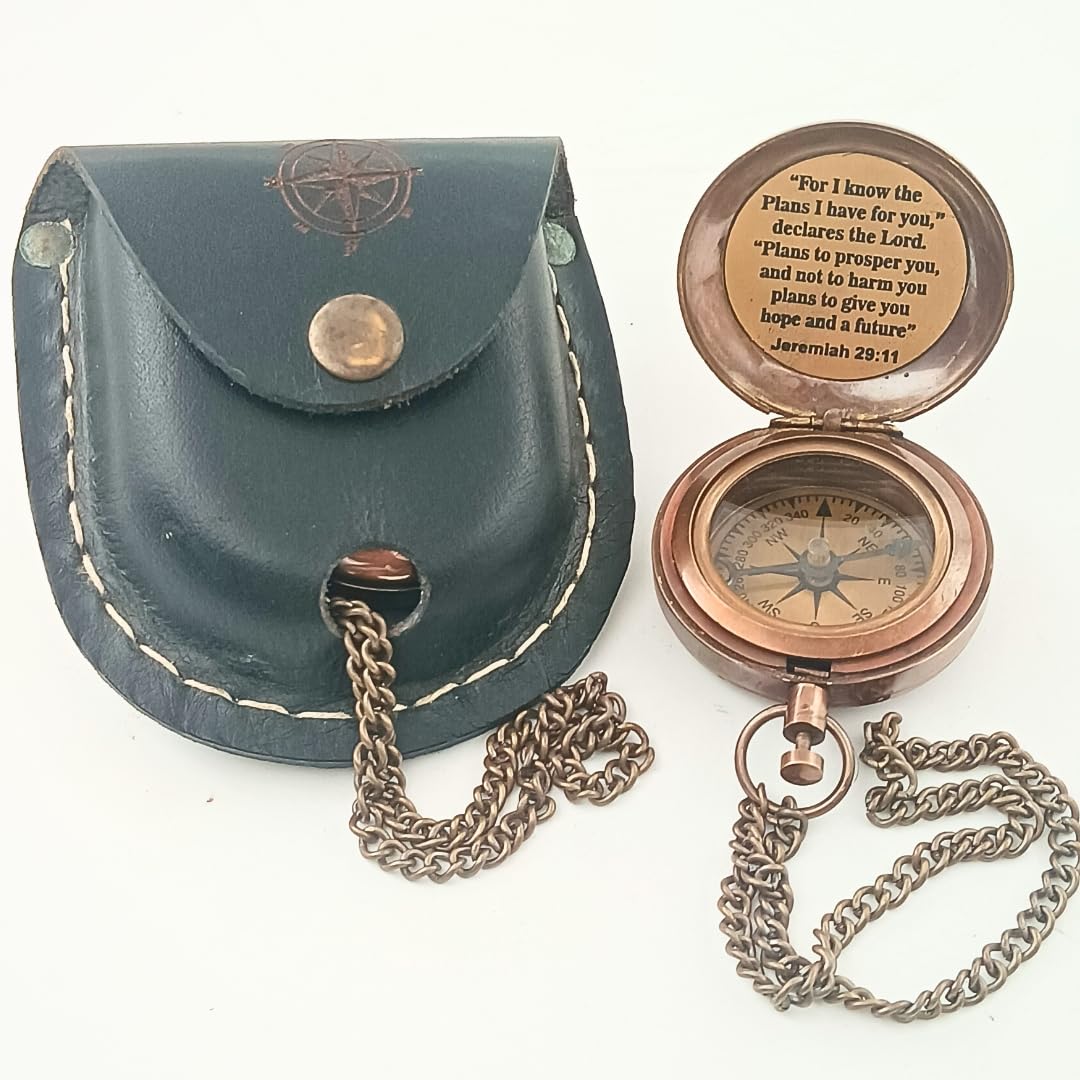 Jeremiah 29:11 Compass, Leather Case view 5