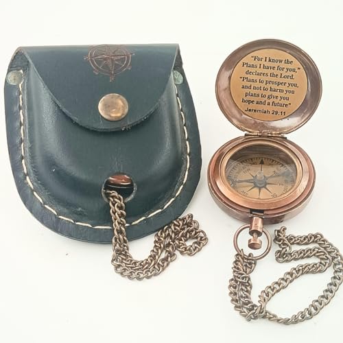 Jeremiah 29:11 Compass, Leather Case view 6