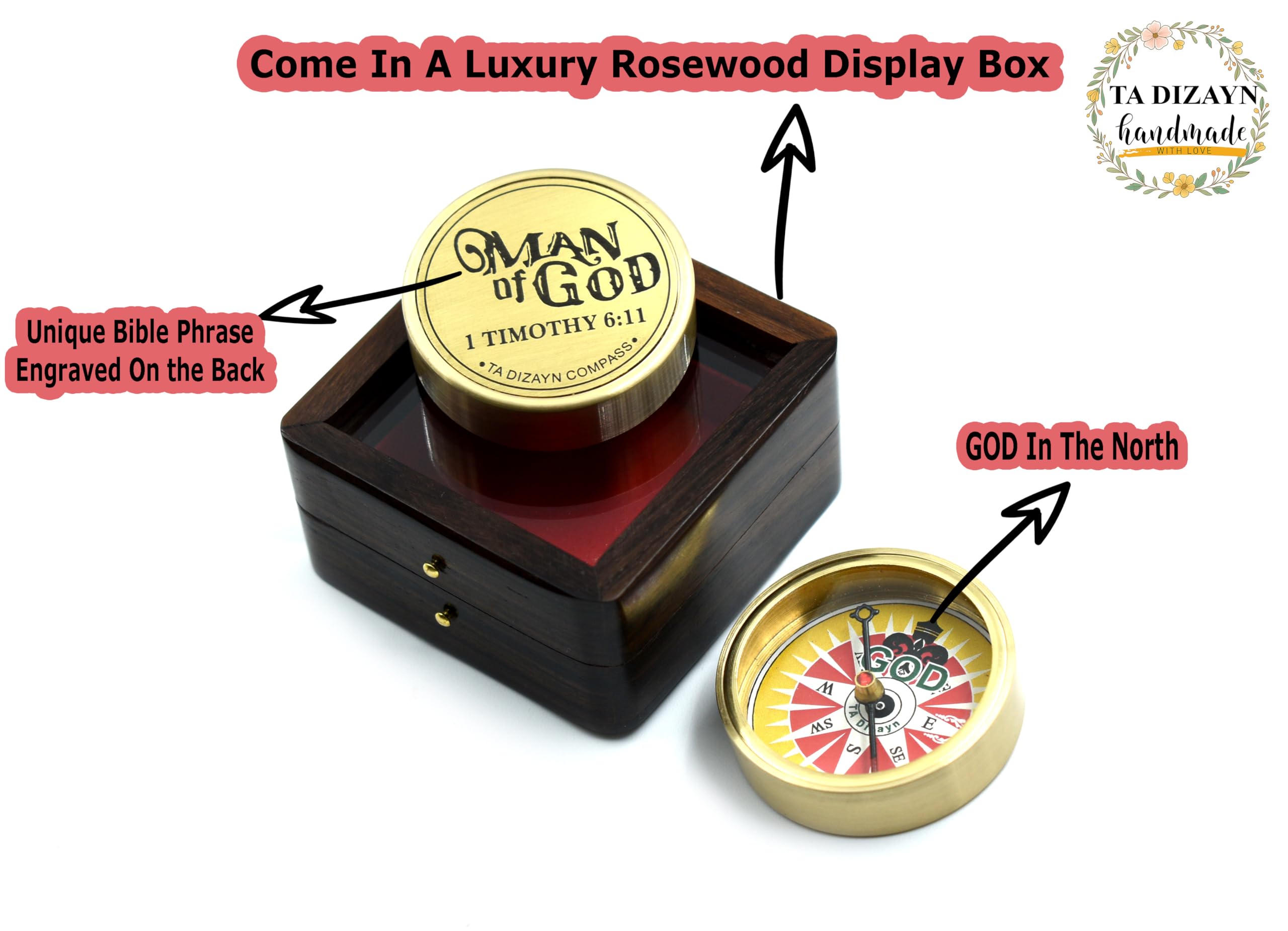 Man of God Compass, Wooden Box view 4