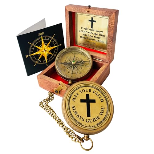 May Your Faith Guide You Compass, Wooden Box view 2