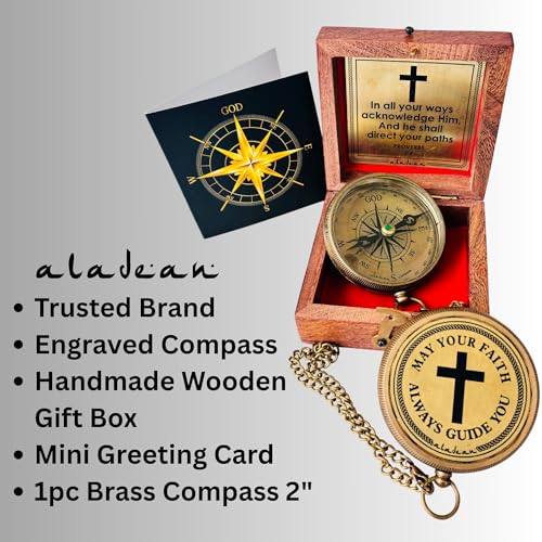 May Your Faith Guide You Compass, Wooden Box view 4