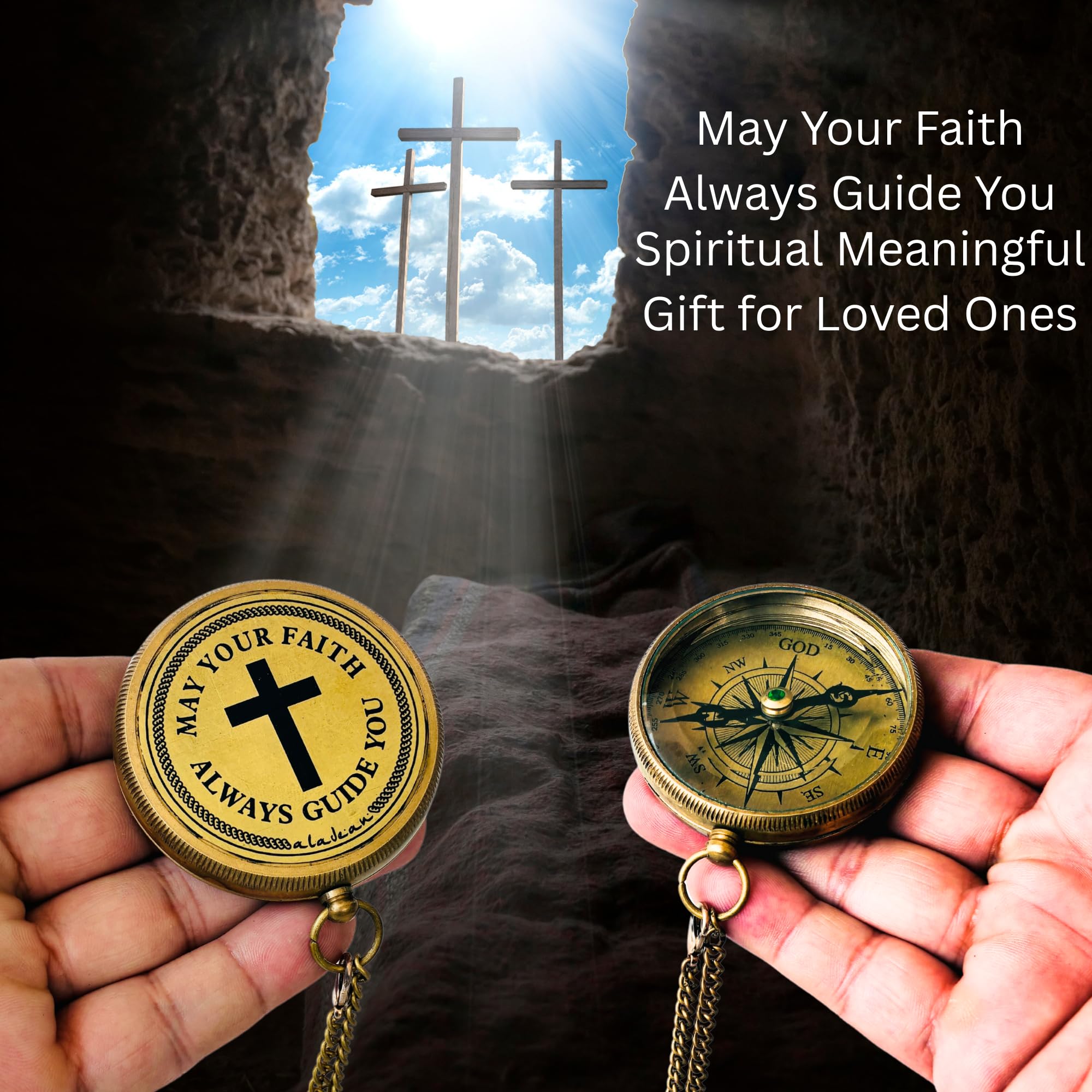 May Your Faith Guide You Compass, Wooden Box view 5