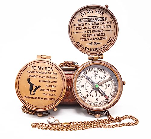 To My Son Compass, Leather Case view 2