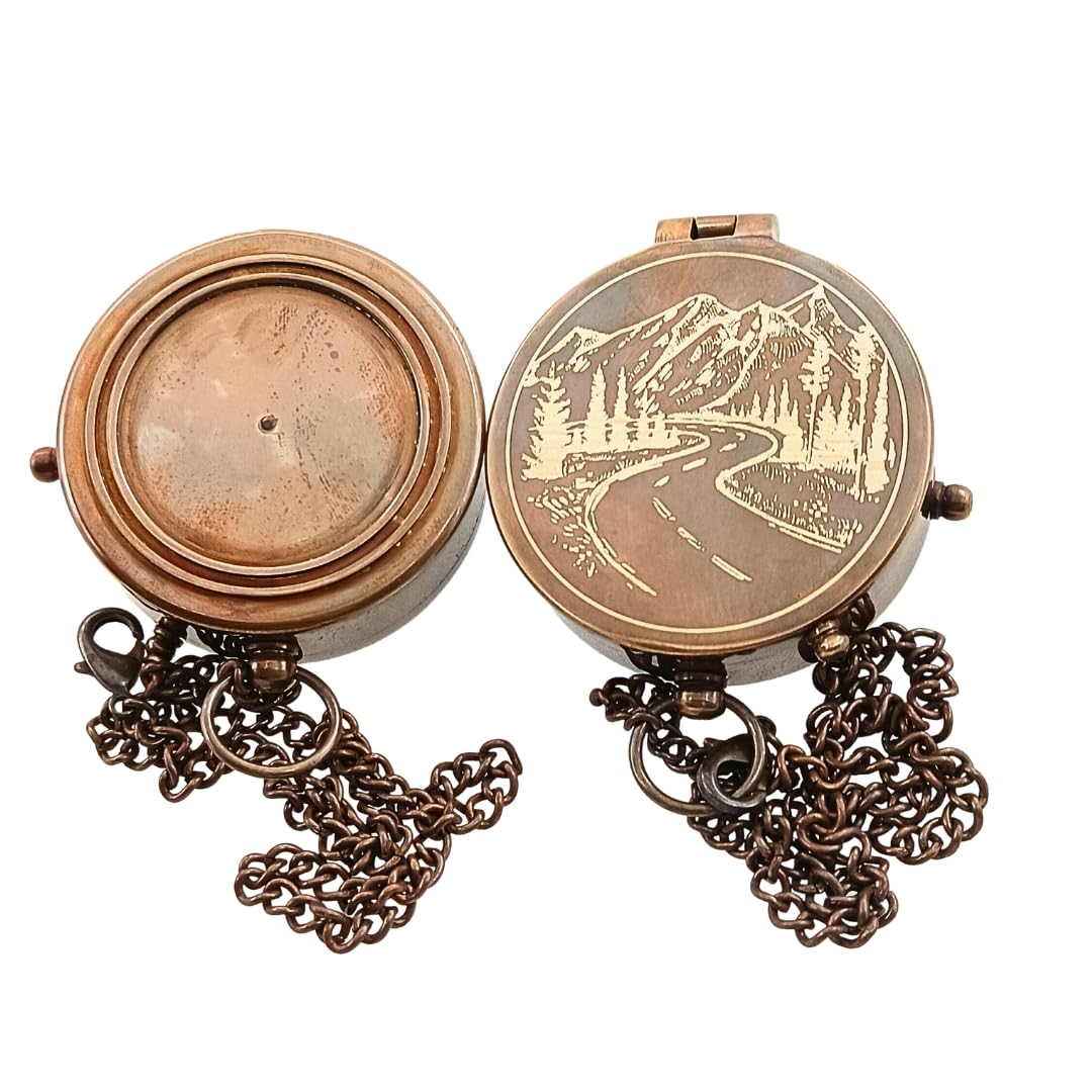 Push Button Compass, Leather Case view 6