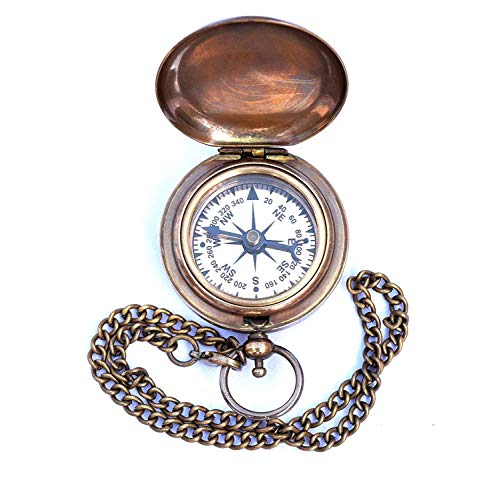 Push Button Compass, Leather Case view 3