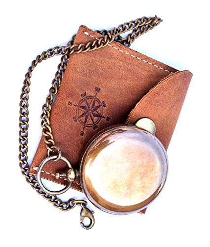 Push Button Compass, Leather Case view 5
