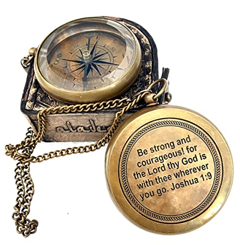Joshua 1:9 Compass, Leather Case view 2