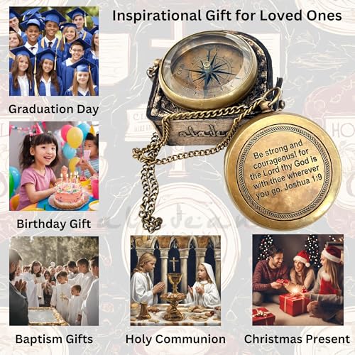 Joshua 1:9 Compass, Leather Case view 6