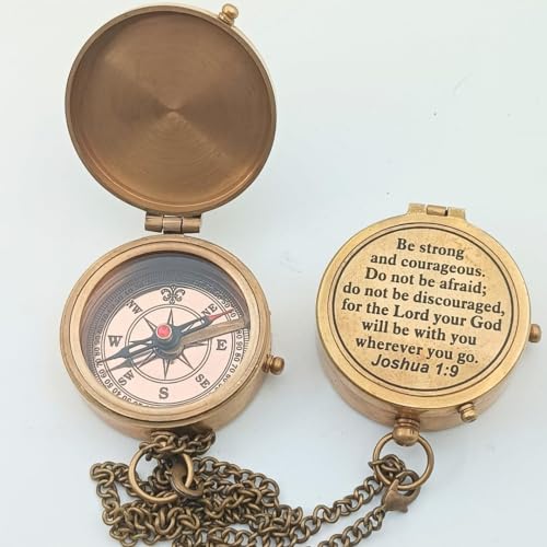 Joshua 1:9 Compass, Leather Case view 4