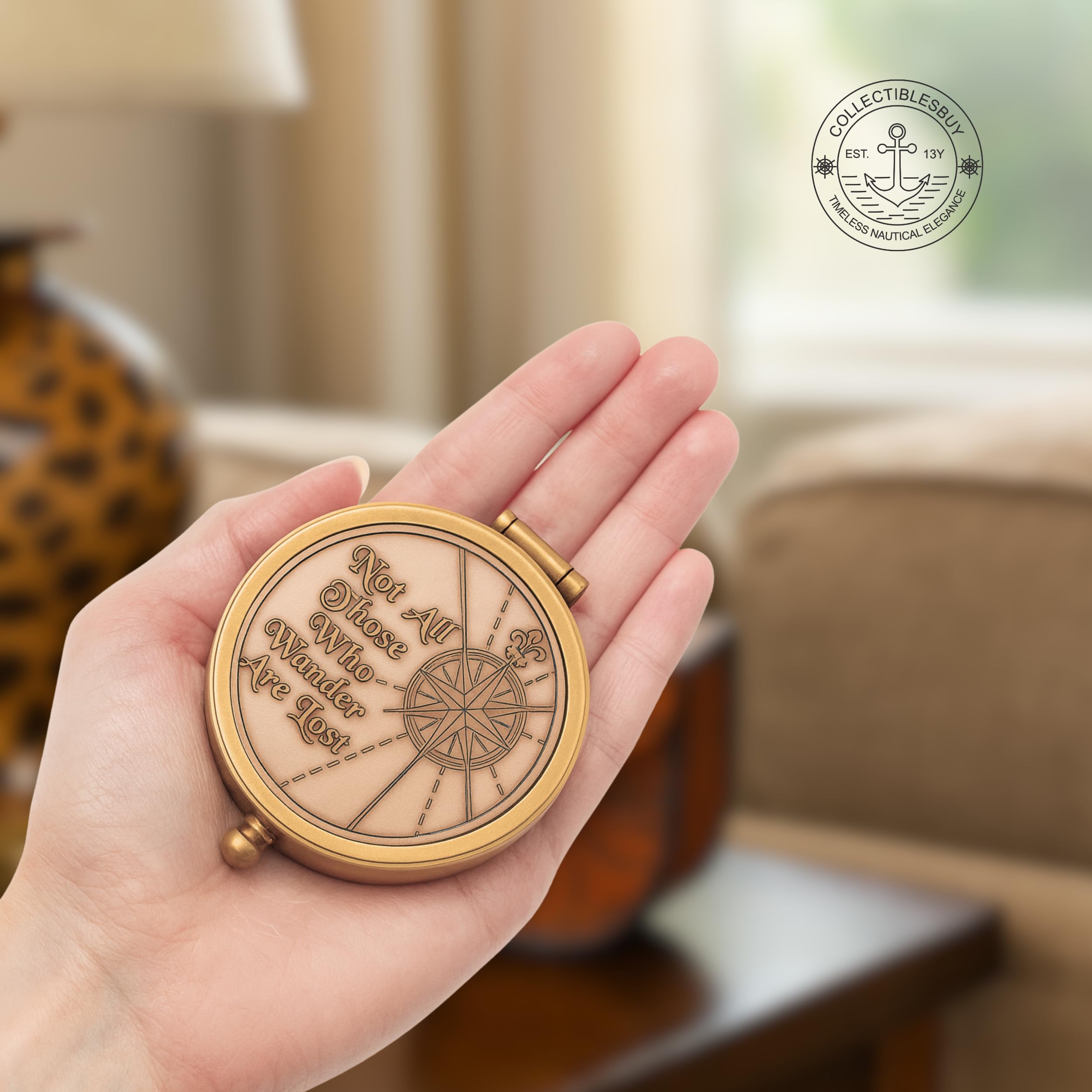 Tolkien Quote Compass, Leather Case view 4