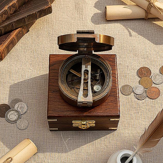 Brunton Compass, Wooden Box view 4