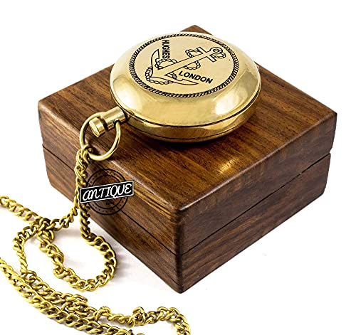 Push Button Compass, Wooden Box view 5
