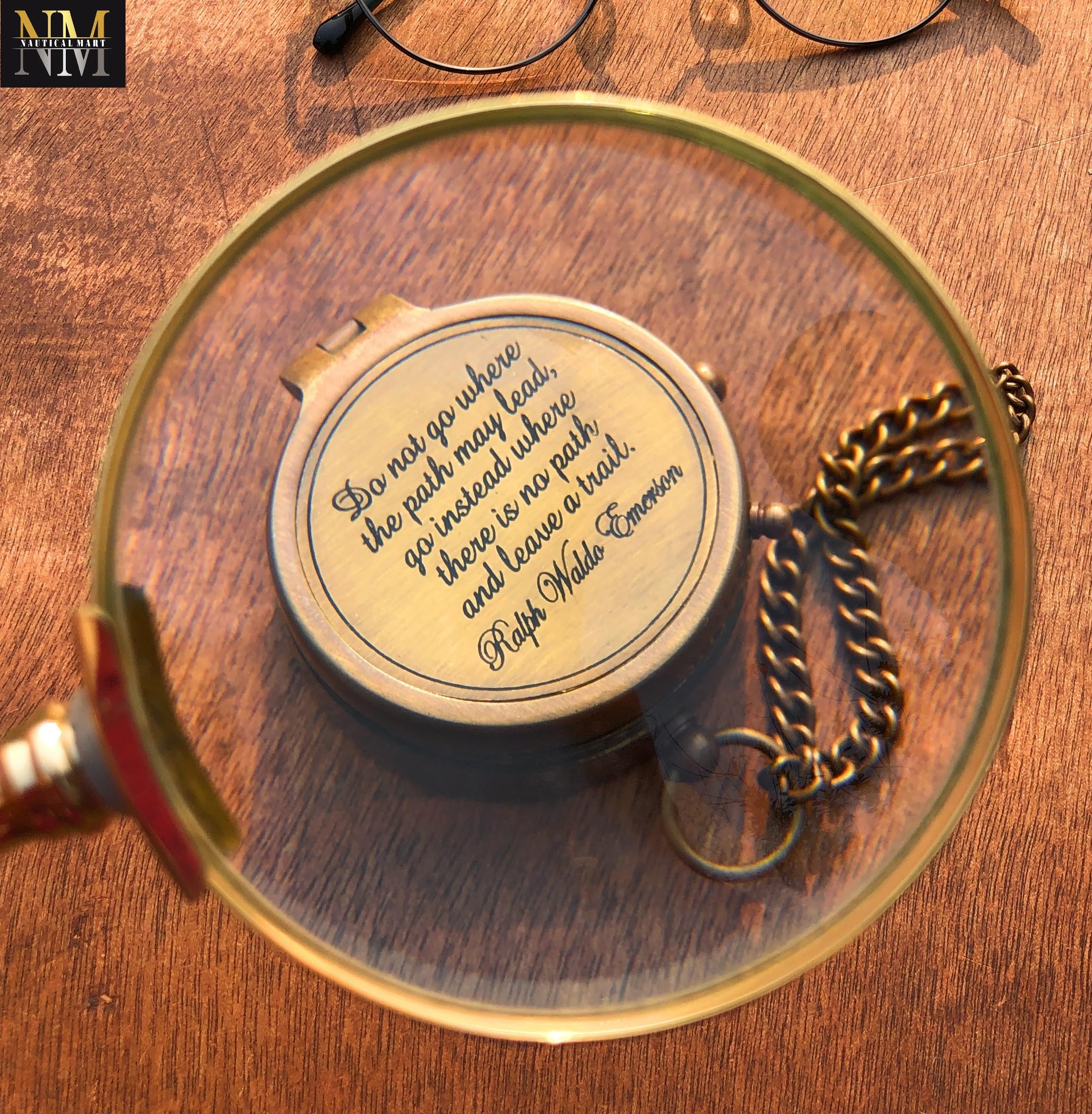 Emerson Quote Compass, Leather Case view 5