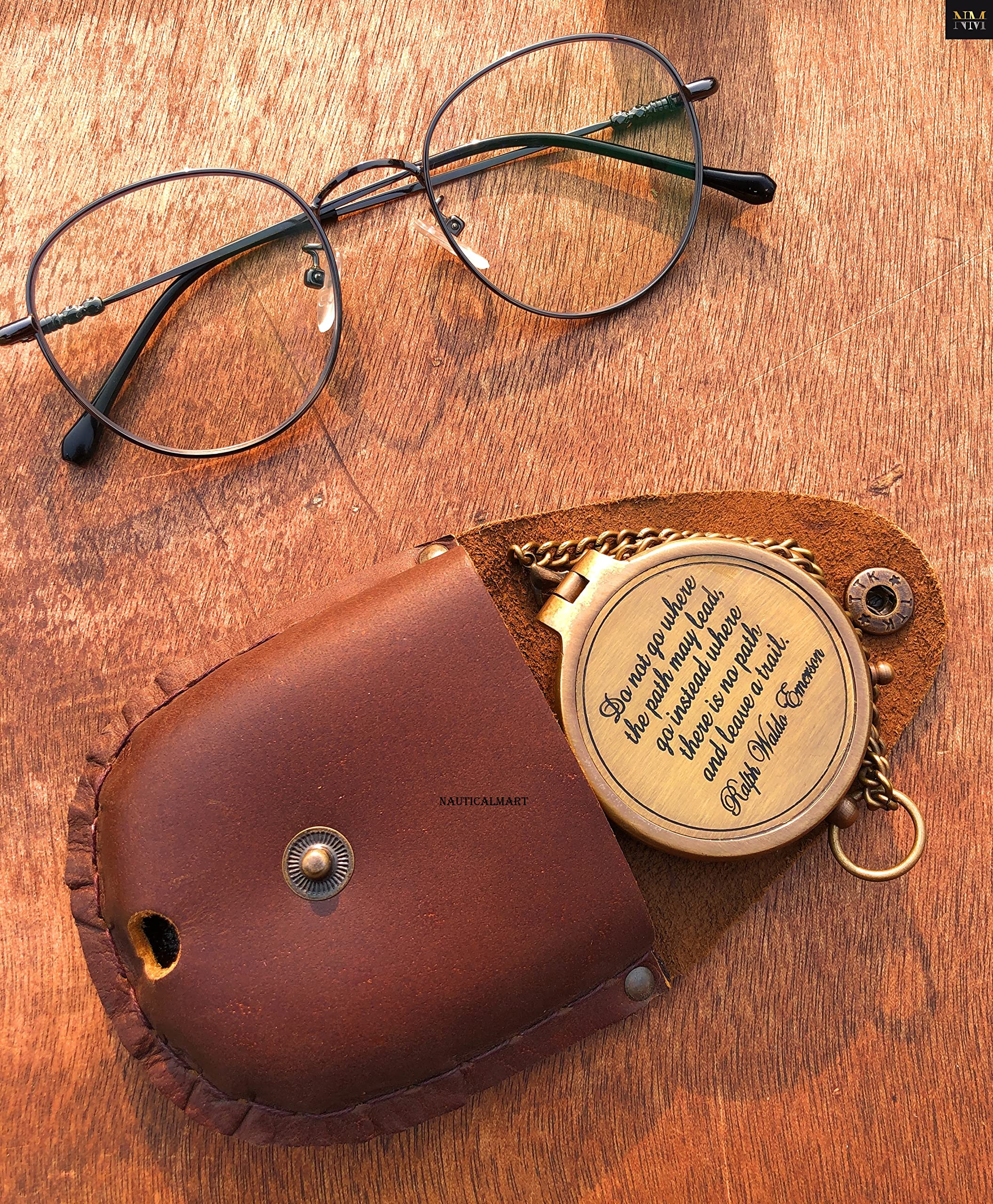 Emerson Quote Compass, Leather Case view 7