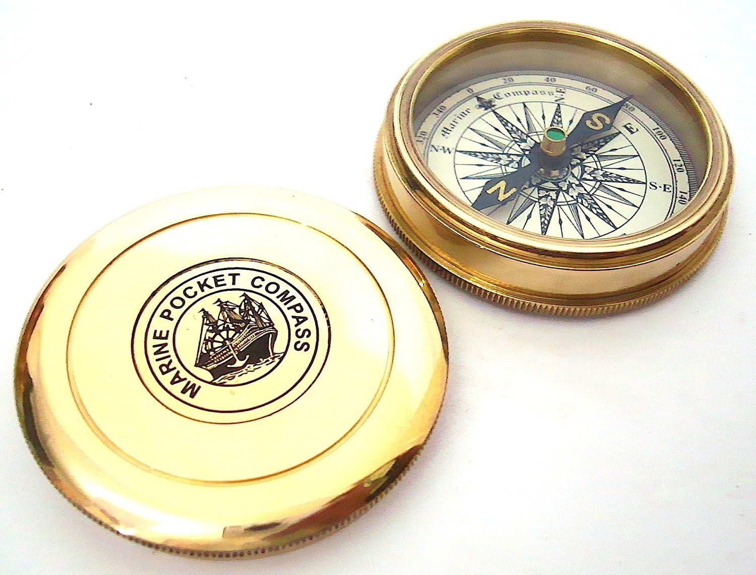 Robert Frost Quote Compass, Round Leather Case view 5