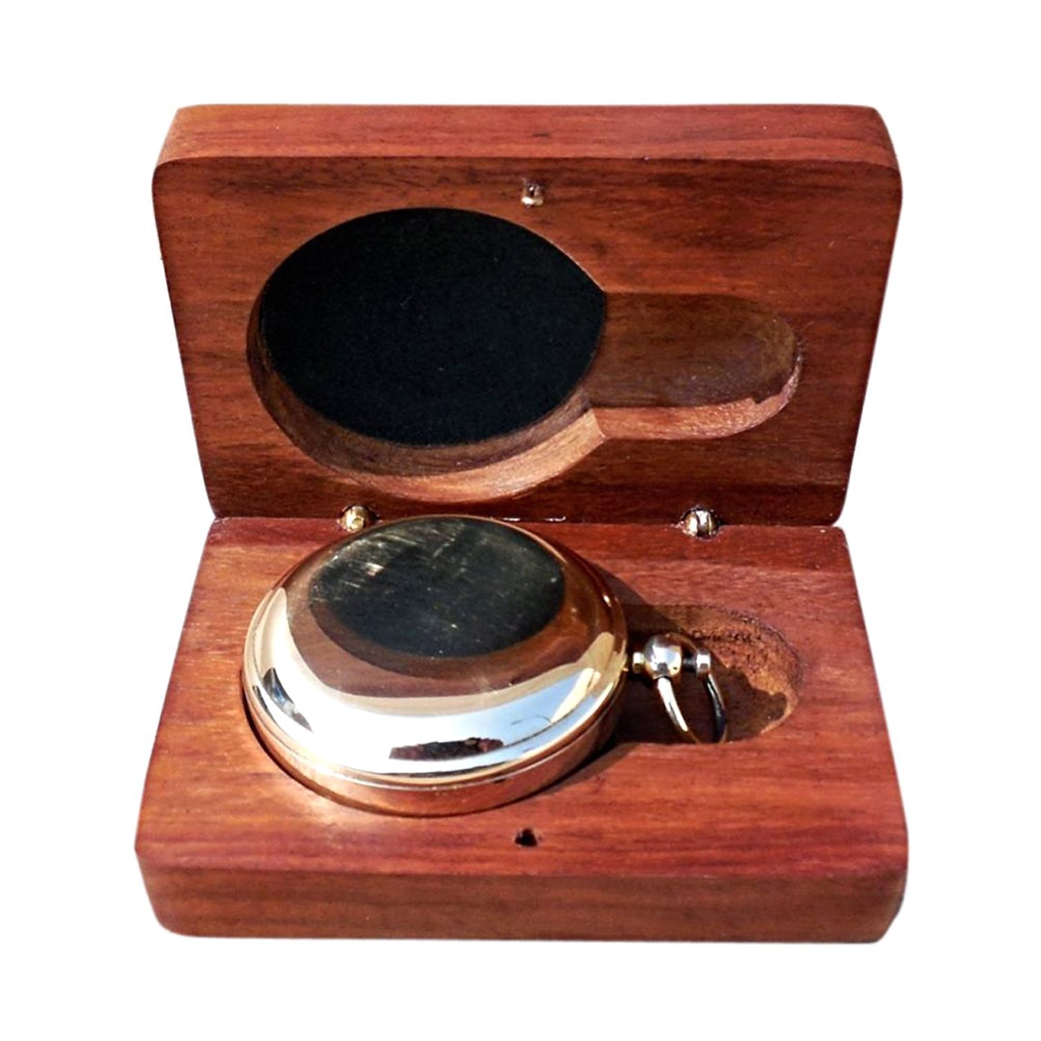 Antique Finish Compass, Wooden Box view 3