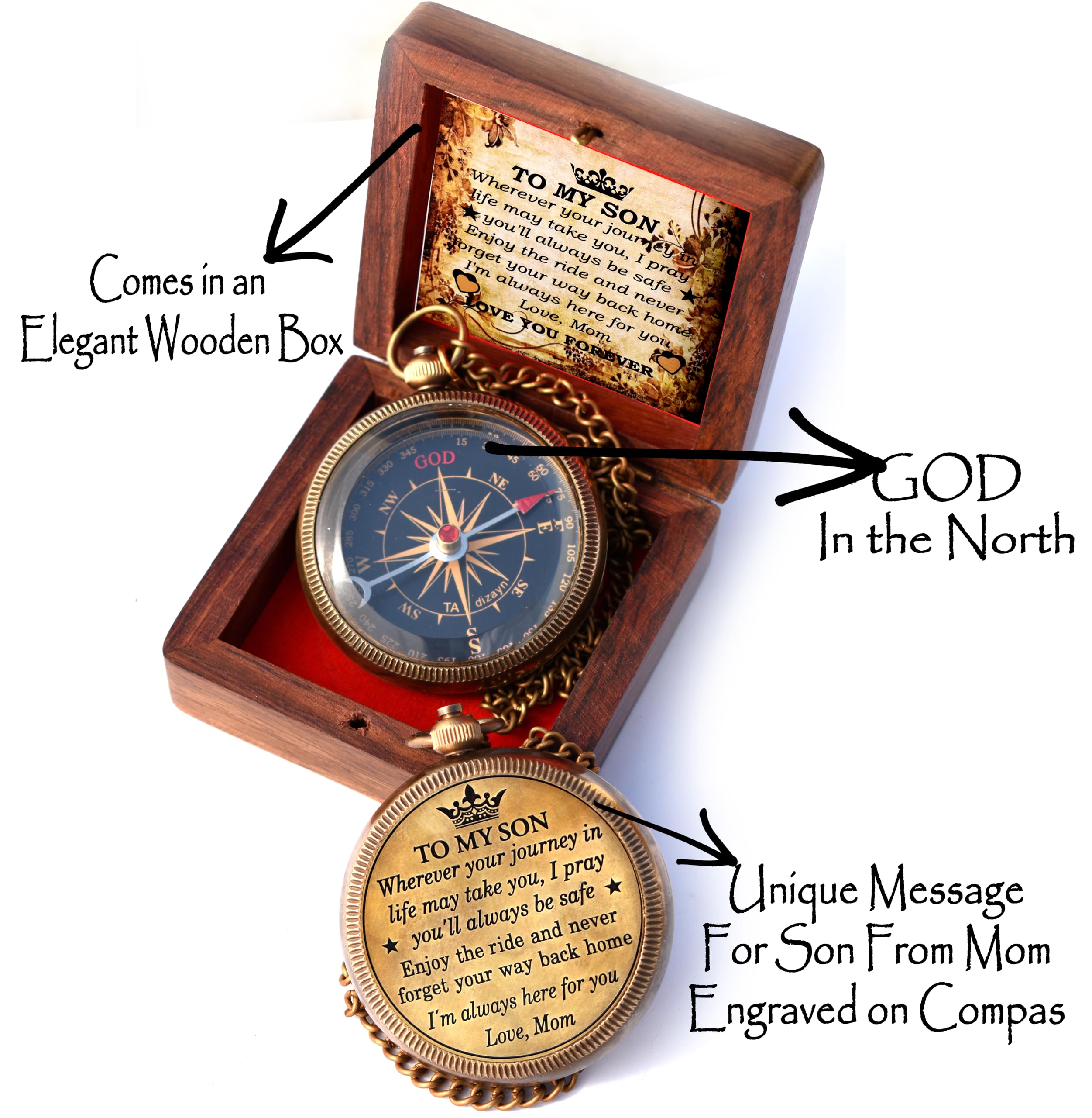 To My Son Compass, Wooden Box view 5
