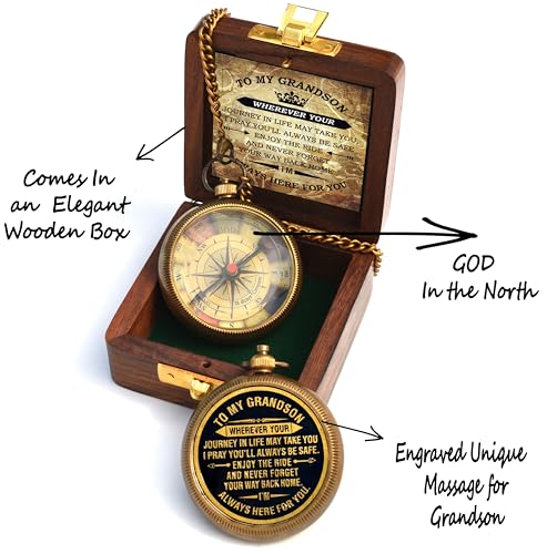 To My Grandson Compass, Wooden Box view 6