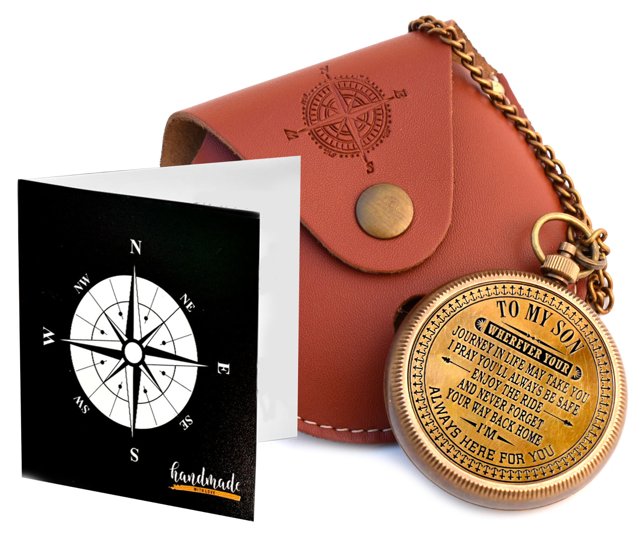 To My Son Compass, Leather Case view 7