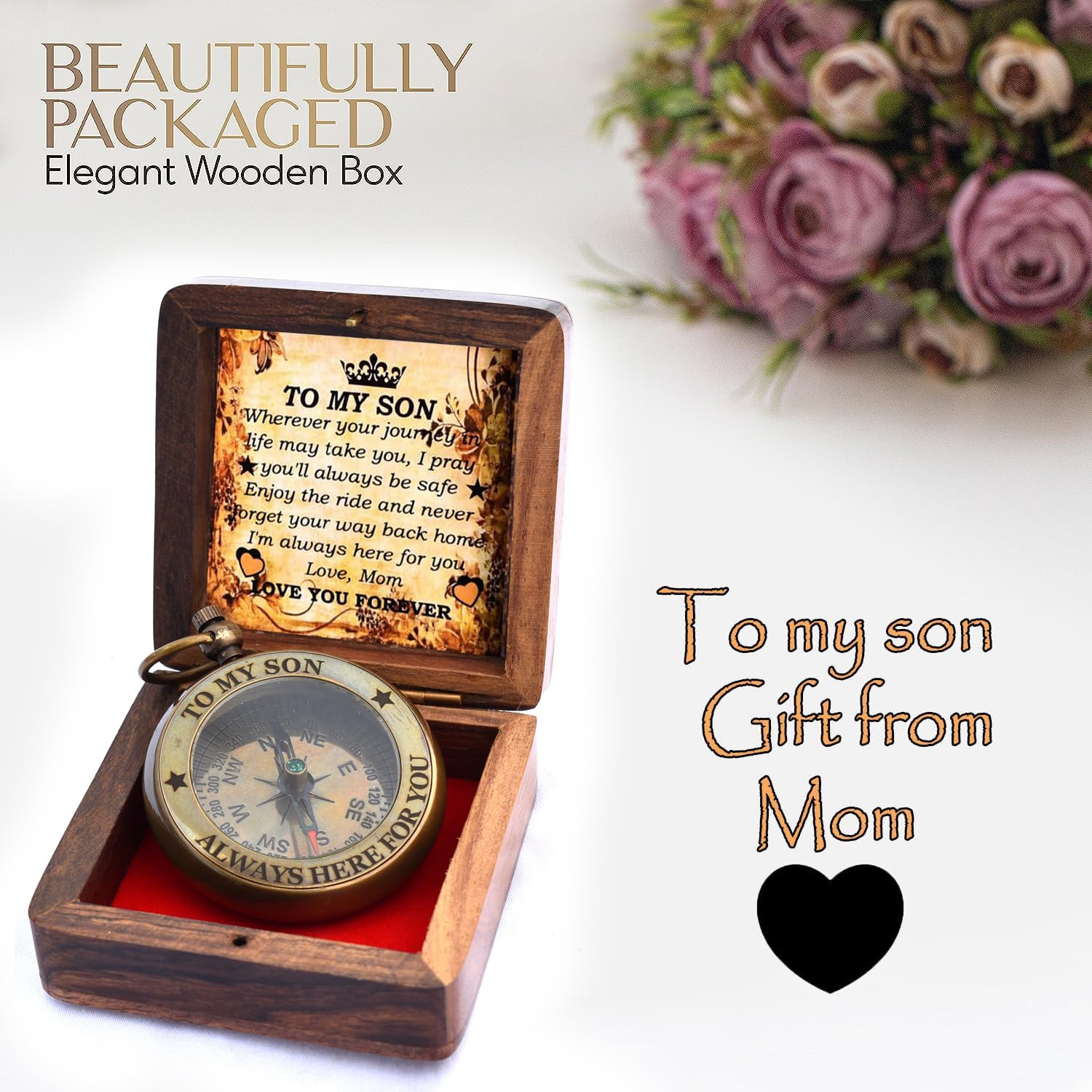 To My Son Compass, Wooden Box view 3