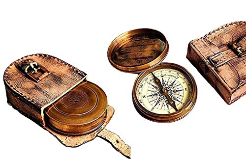 Robert Frost Quote Compass, Leather Case view 2