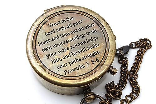 Proverbs 3:5-6 Compass, Wooden Box view 5