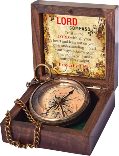Proverbs 3:5-6 Compass, Wooden Box view 2