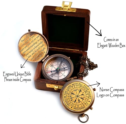 Trust in the Lord Compass, Wooden Box view 4