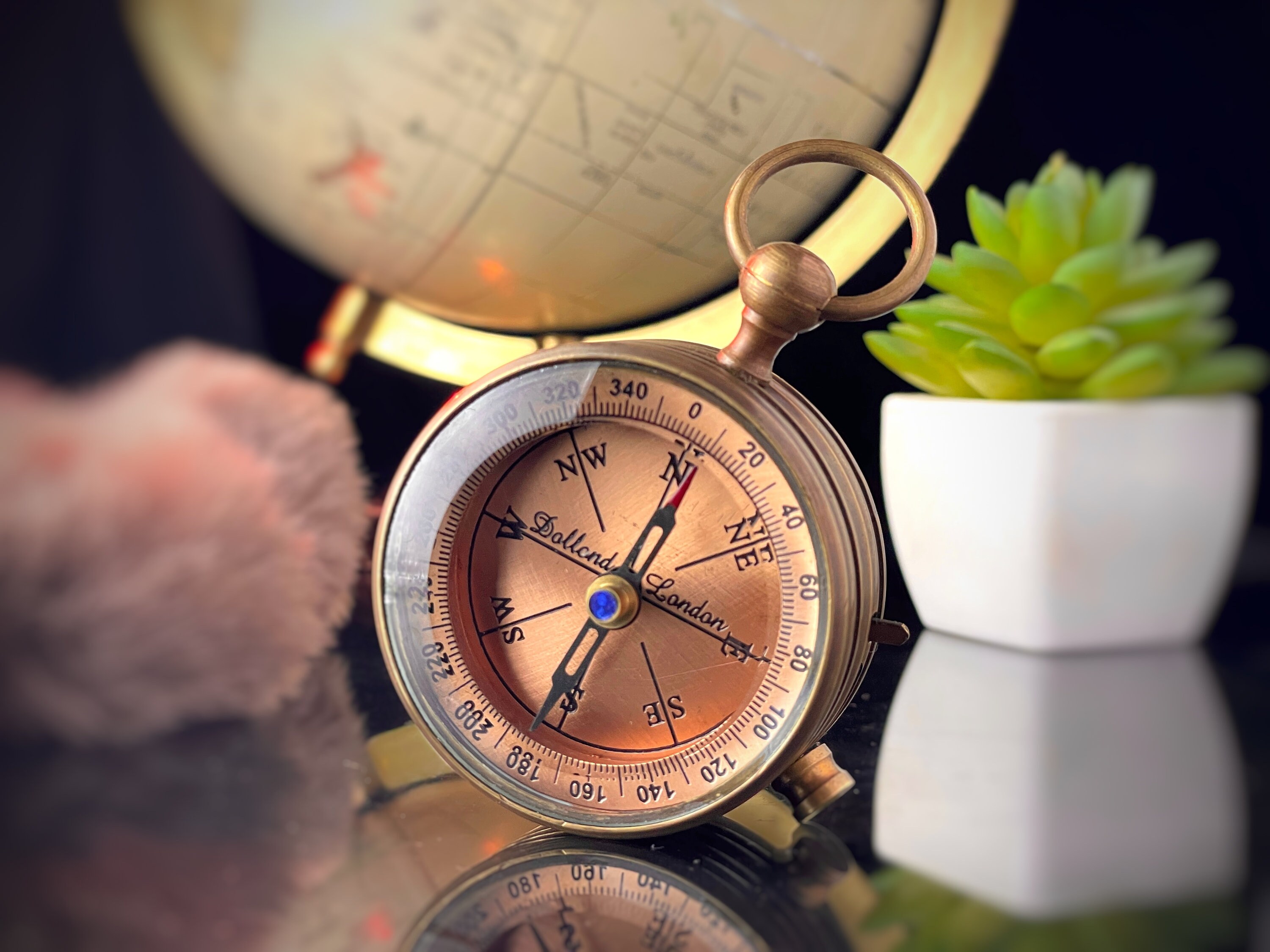 Engraved Dial Compass, Copper Finish view 2