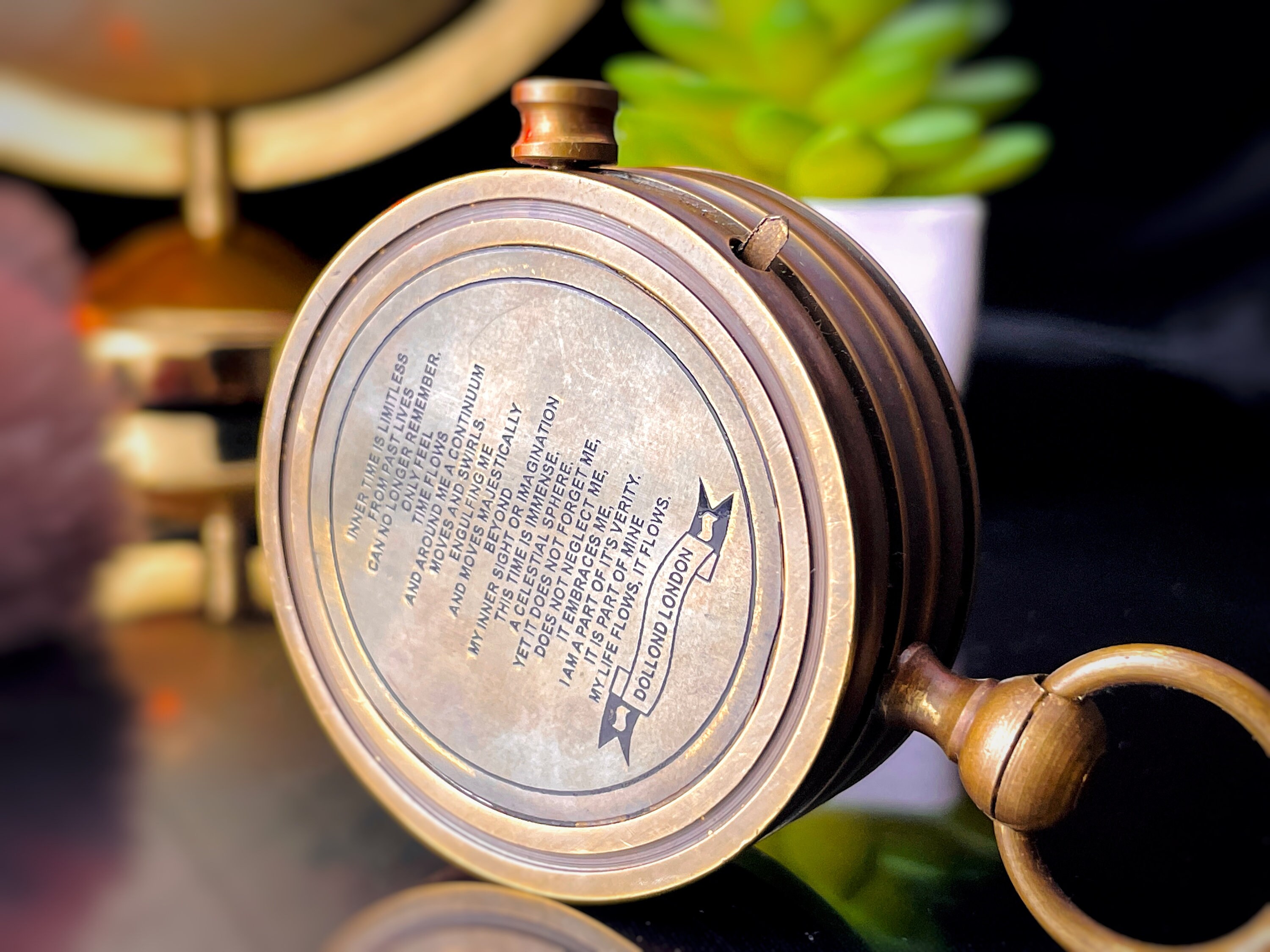 Engraved Dial Compass, Copper Finish view 4