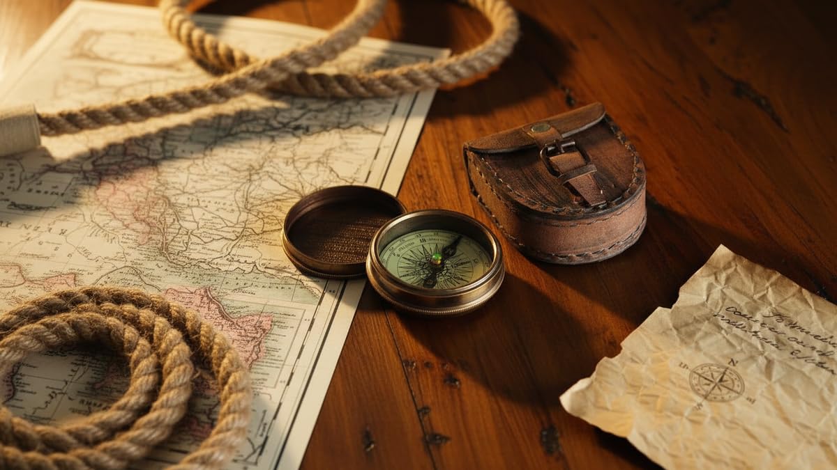 Robert Frost Quote Compass, Leather Case view 2
