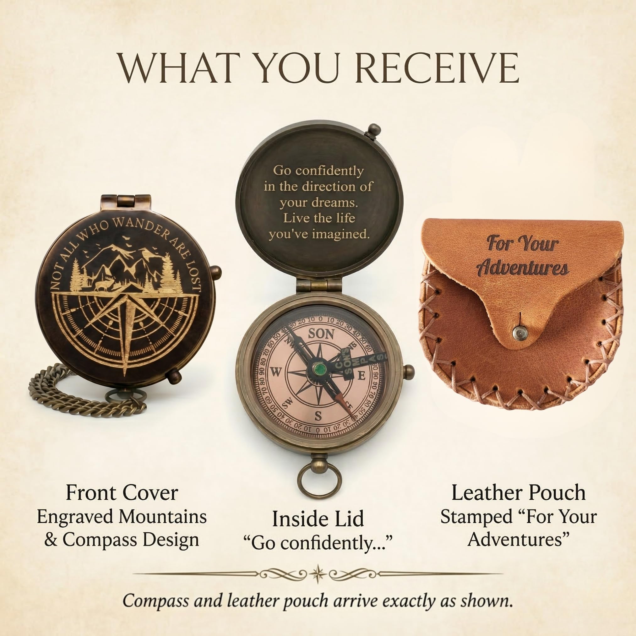 Motivational Compass, Leather Case view 5