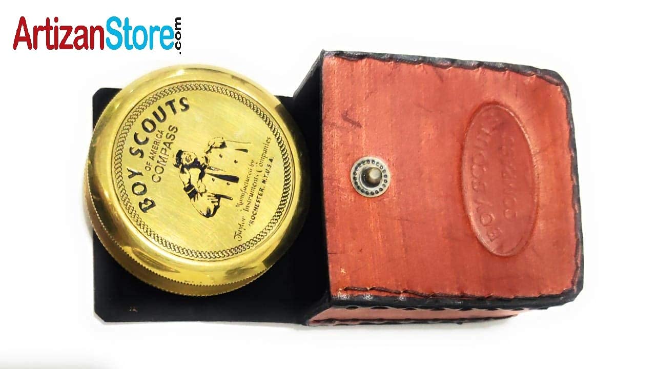 Boy Scout Compass, Leather Case view 5